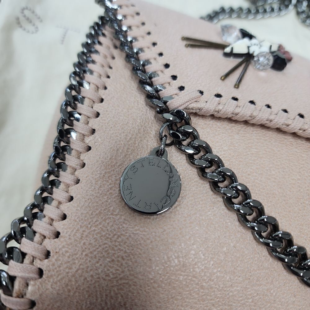Limited Stella McCartney Blush Pink Silver EMBELLISHED Crossbody PURSE Bag - Picture 2 of 7